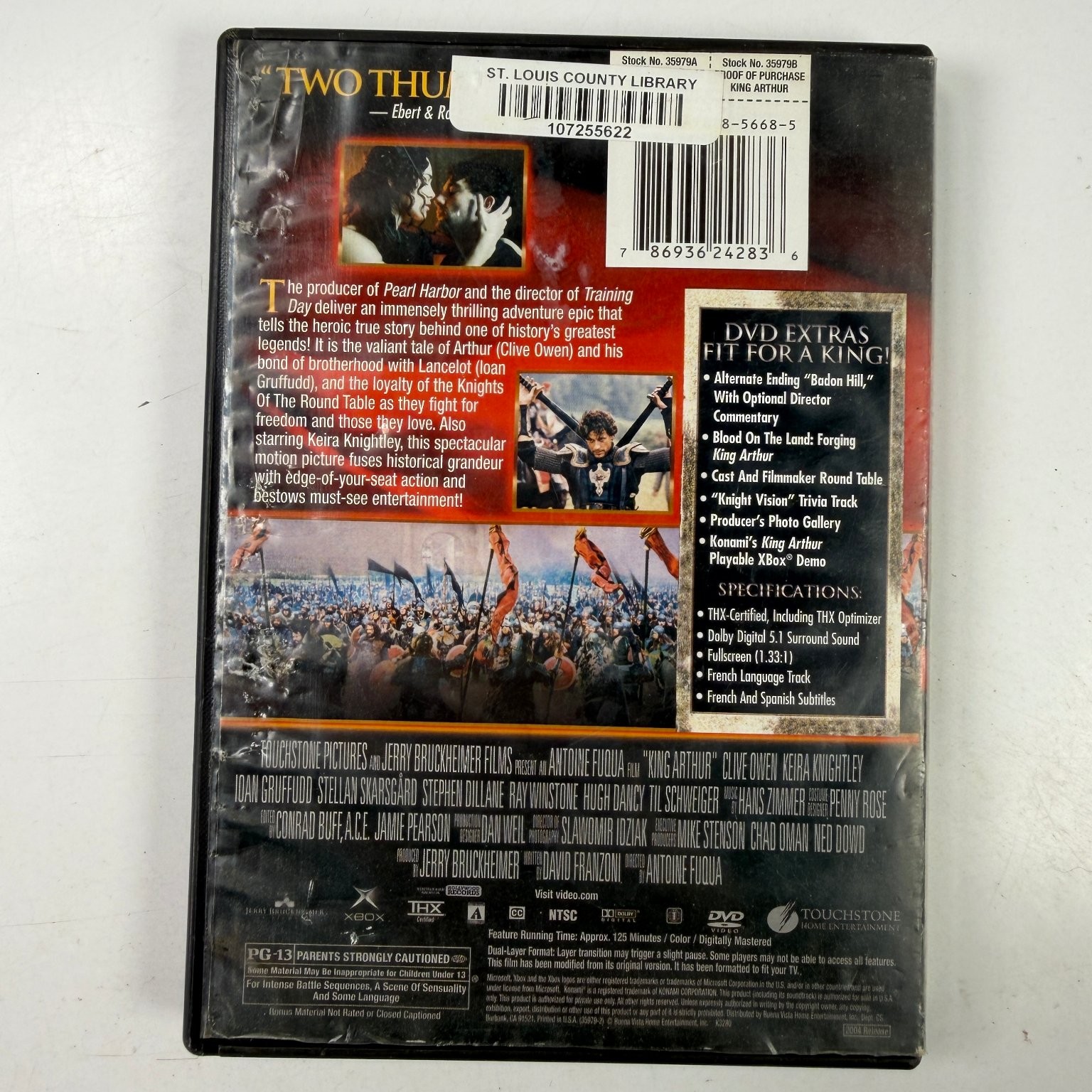 King Arthur DVD 2004 Jerry Bruckheimer Clive Owen Keira Knightley Action Epic
