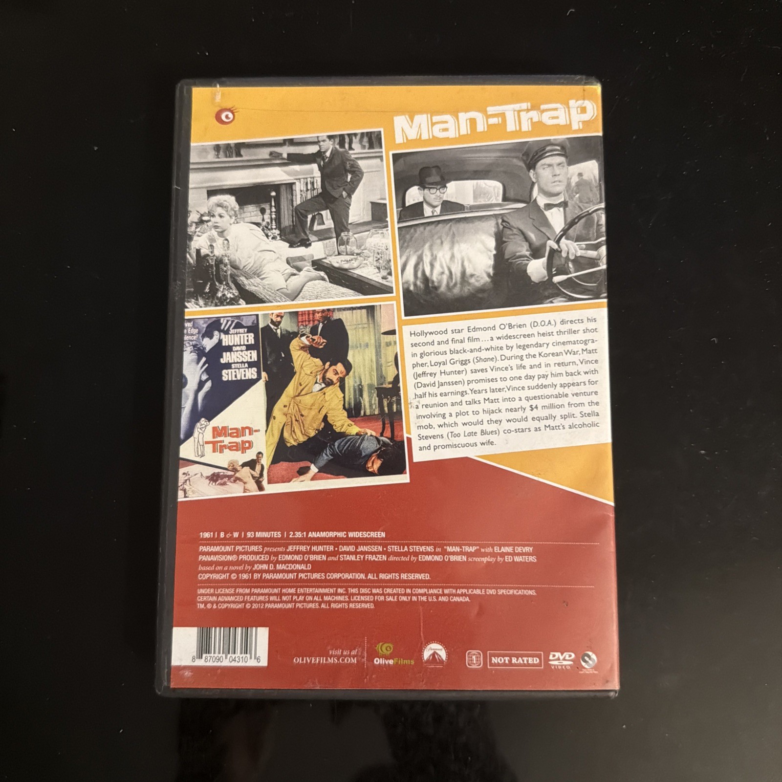 Man-Trap (1961) (DVD, 2012, B&W, Olive Films) Jeffrey Hunter – Stella Stevens