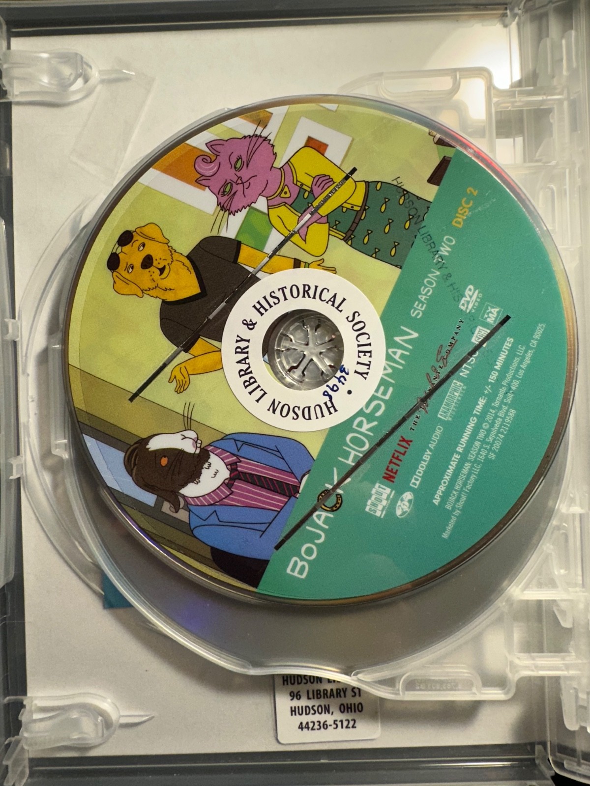 Bo Jack Horseman Season 2 Only – Will Arnett (DVD, 2 Disc) EX LIBRARY RENTAL