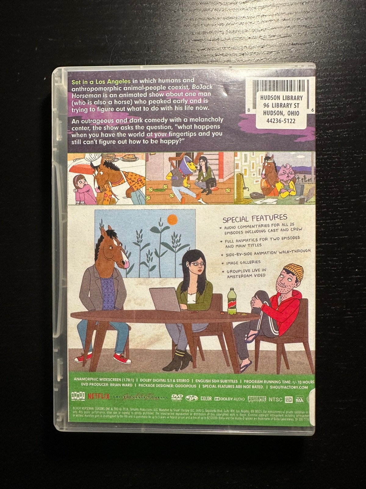 Bo Jack Horseman Season 2 Only – Will Arnett (DVD, 2 Disc) EX LIBRARY RENTAL