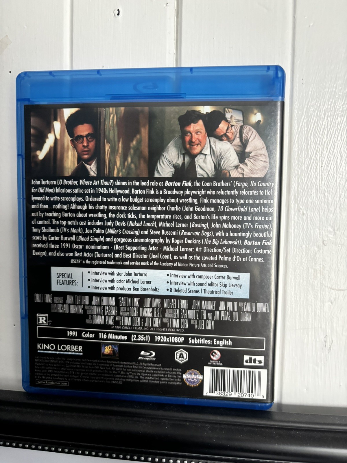 Barton Fink (Blu-ray, 1991) Kino Lorber, Ethan Coen, Joel Coen, John Turturro