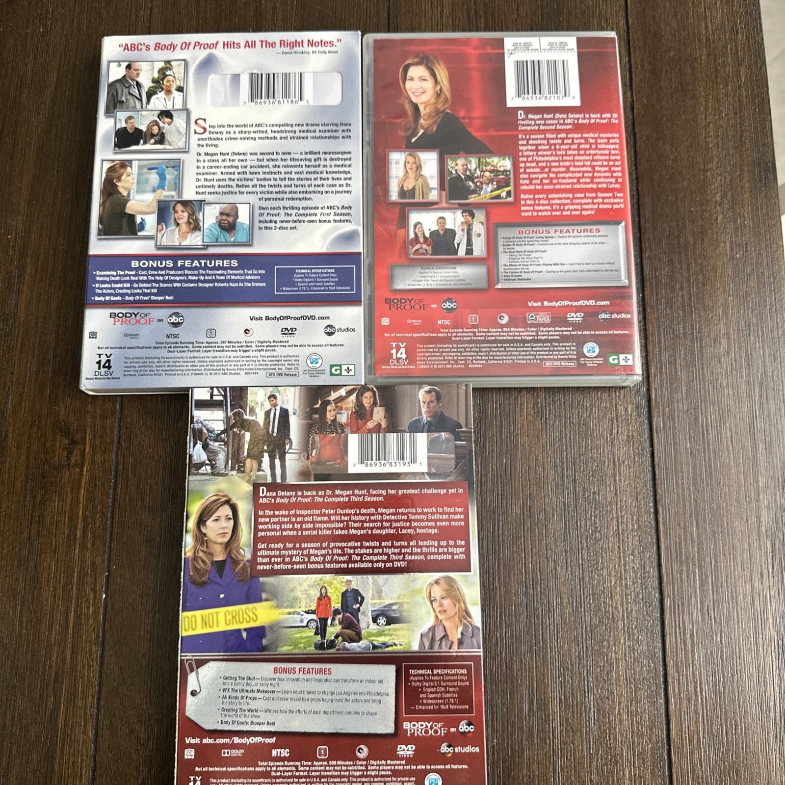 Body of Proof Complete Series Seasons 1 2 3 DVD Lot Dana Delany ABC TV Show