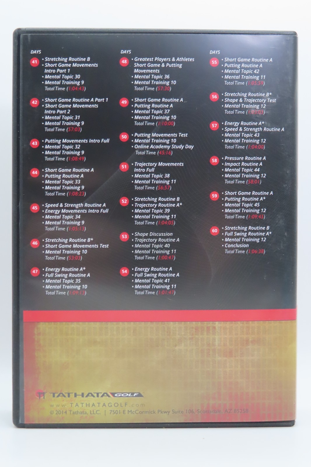 Like New – Tathata Golf 60 Day Training Program DVD Box Set 01-60 30 Discs