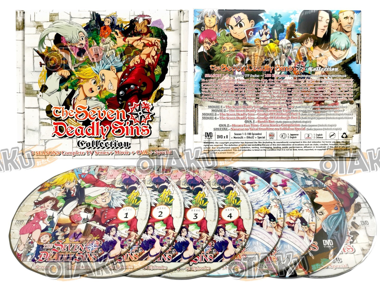 THE SEVEN DEADLY SINS COLLECTION (SEASON 1-5) – DVD (100 EPS+4 MOVIES) (ENG DUB)