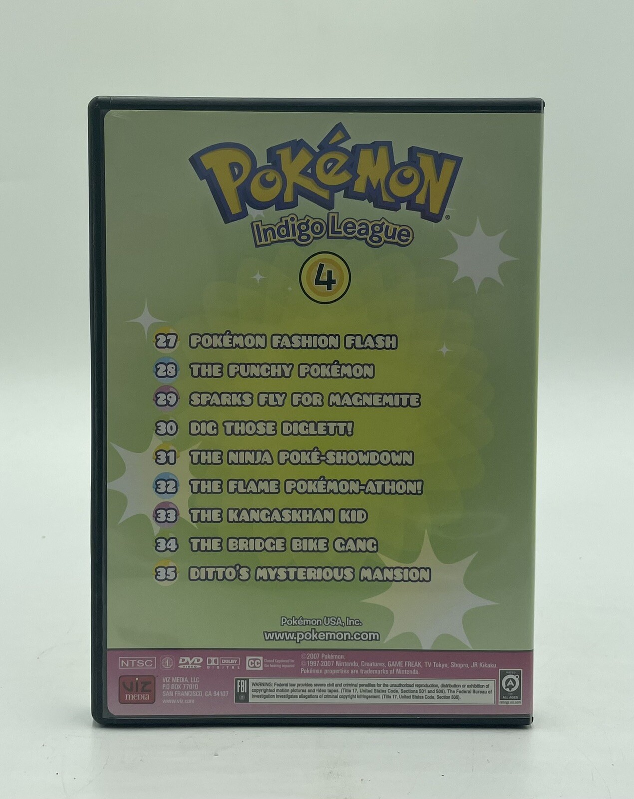 Pokemon: Indigo League -Season 1 Volume 4 DVD (Episodes 28-35) Complete w Insert