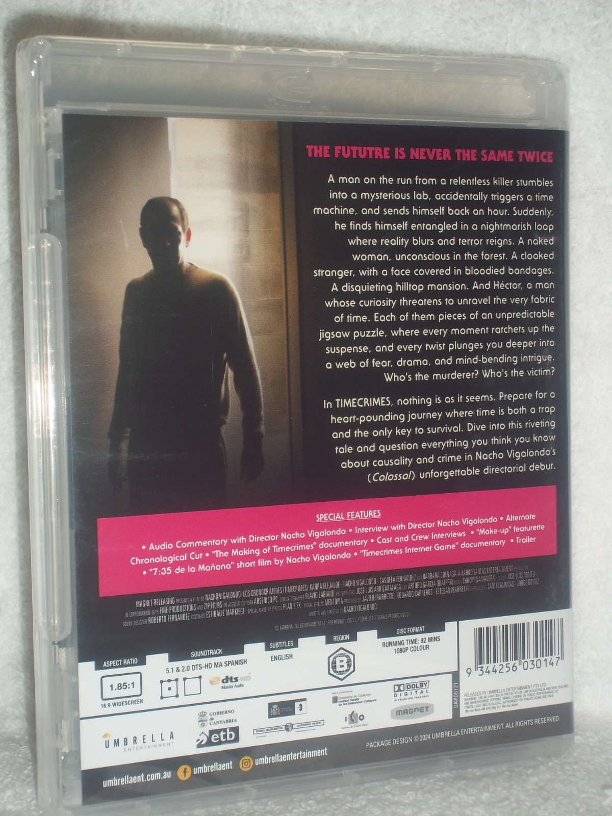 Timecrimes (Blu-ray, 2024) Spanish scifi thriller dark humor time travel action