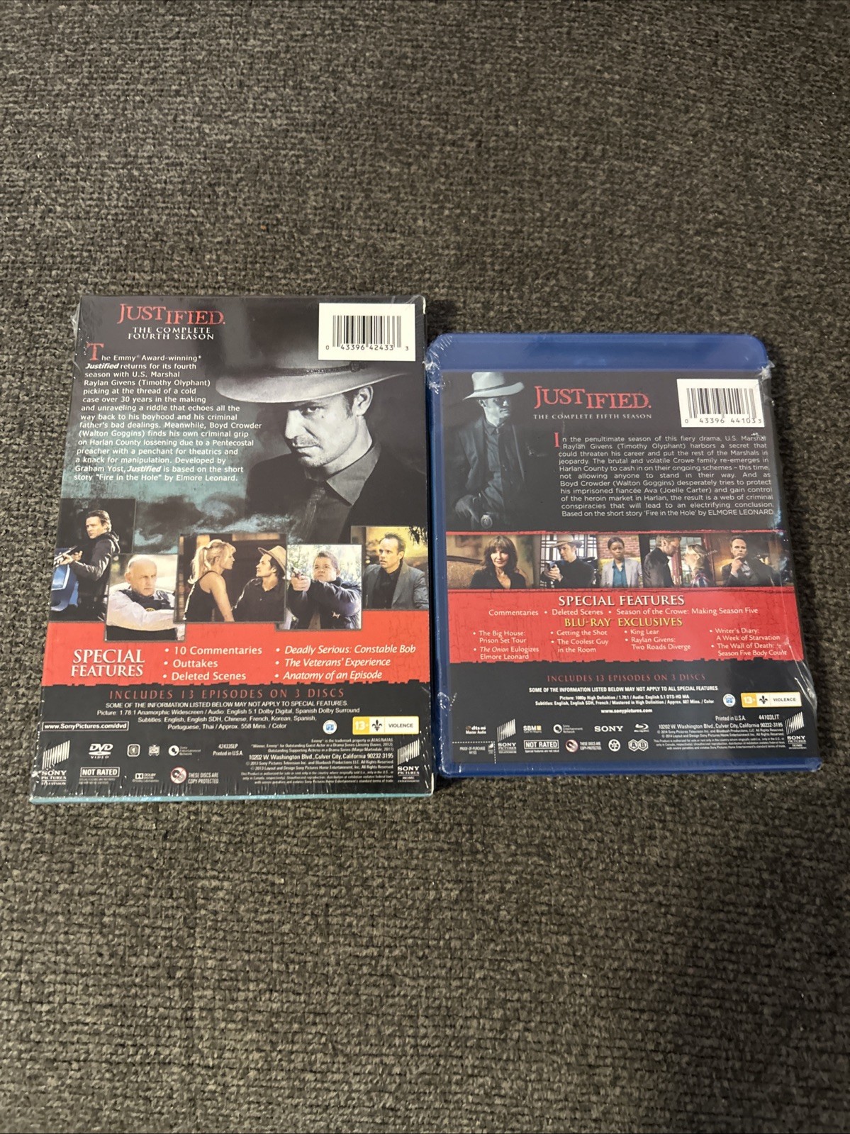 Justified Season 5 Blu-ray And Season 4 DVD Sealed New!