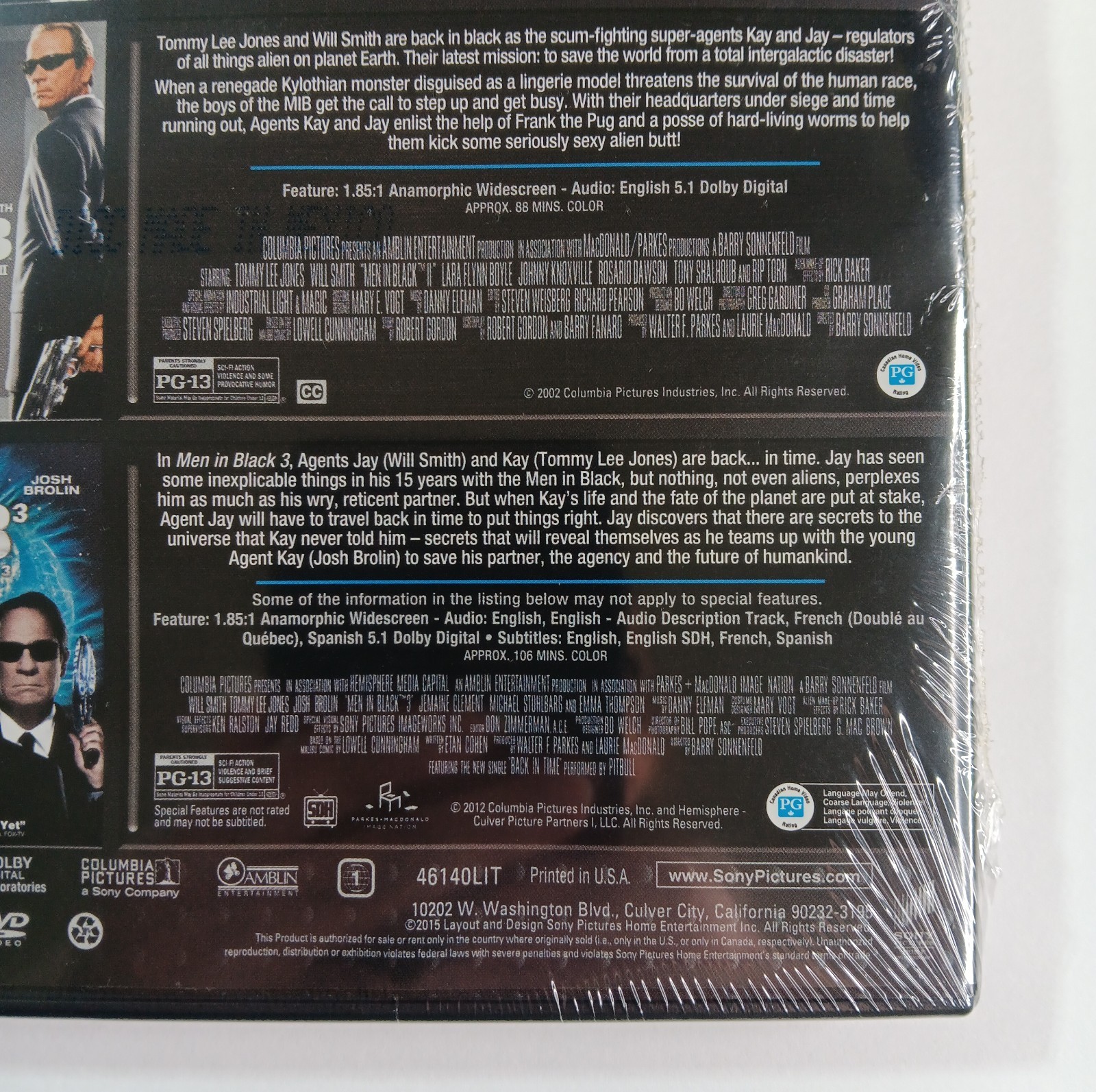 Men In Black Trilogy DVD 1 2 3 Movie Box Set Will Smith Sci-Fi Comedy NEW FLAWS