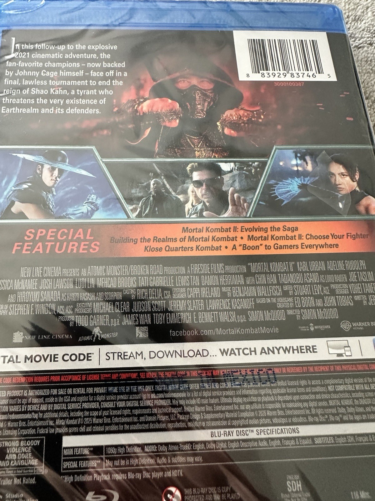 Mortal Kombat II Blu-ray NEW & Sealed – Digital Download Code Too!