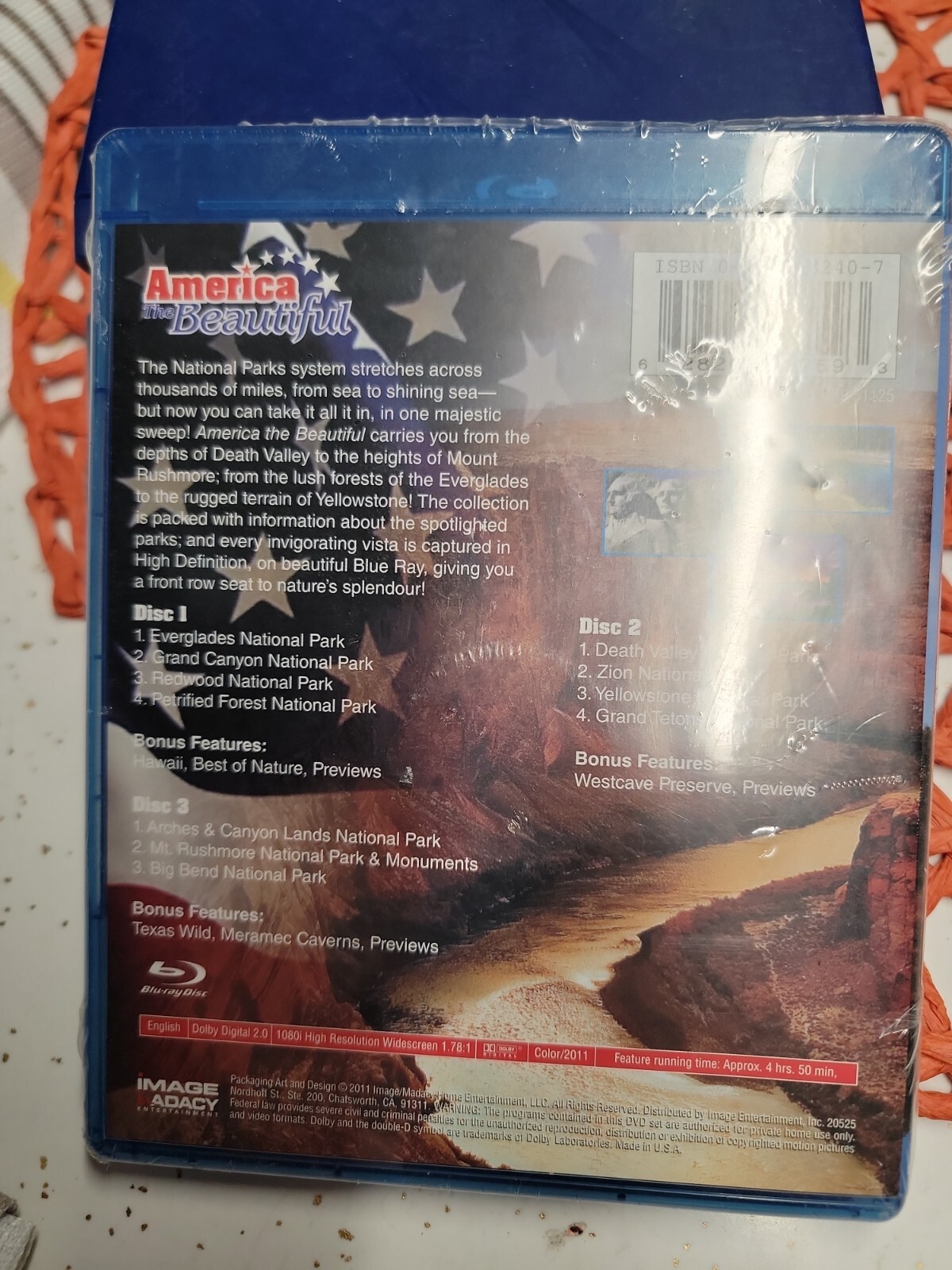 America the Beautiful (Blu-ray Disc, 2011, 3-Disc Set) Running Time 4 hrs 50 min