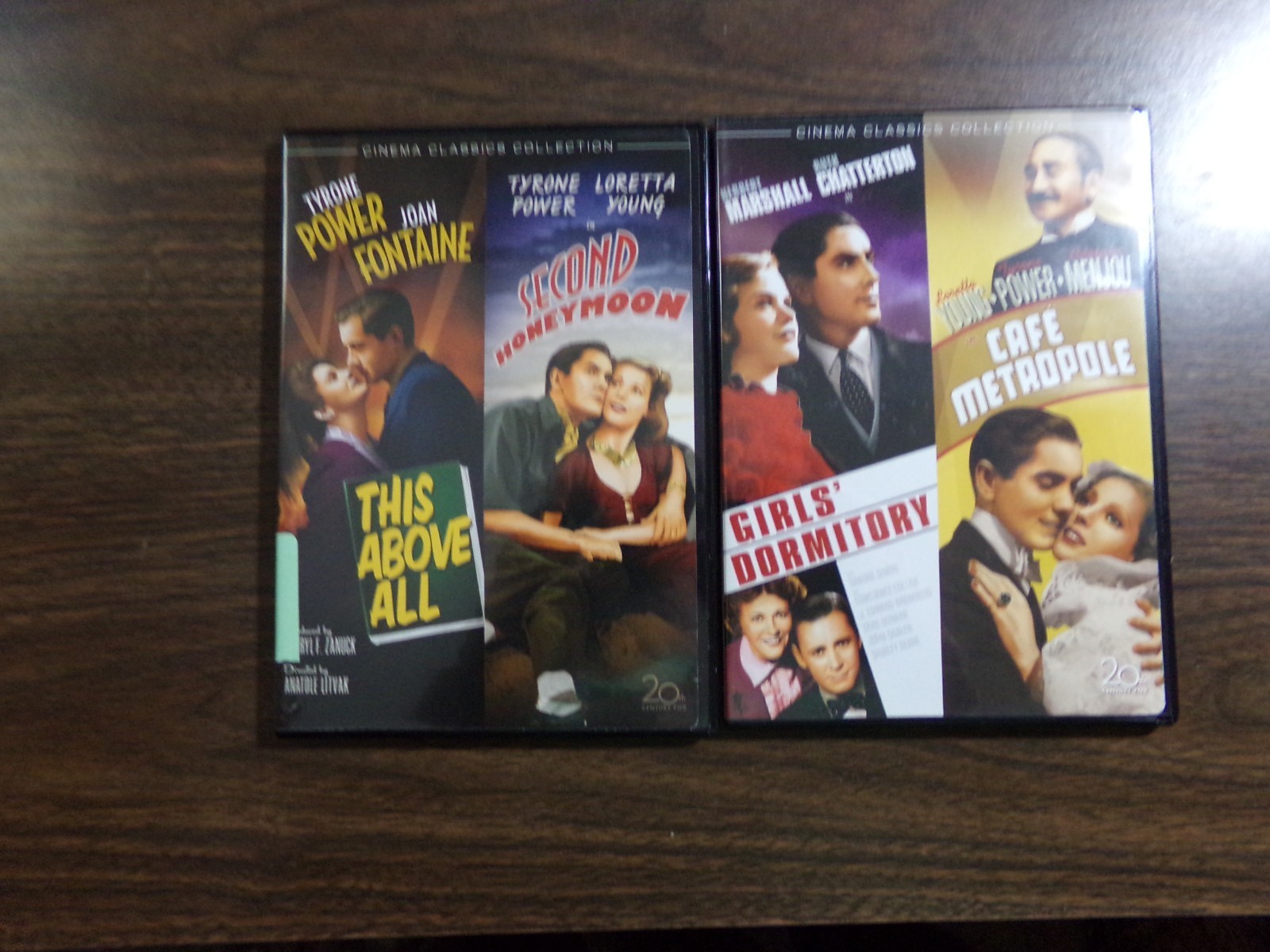 TYRONE POWER DVD LOT OF 4 FILMS–SECOND HONEYMOON/ CAFE METROPOLE…