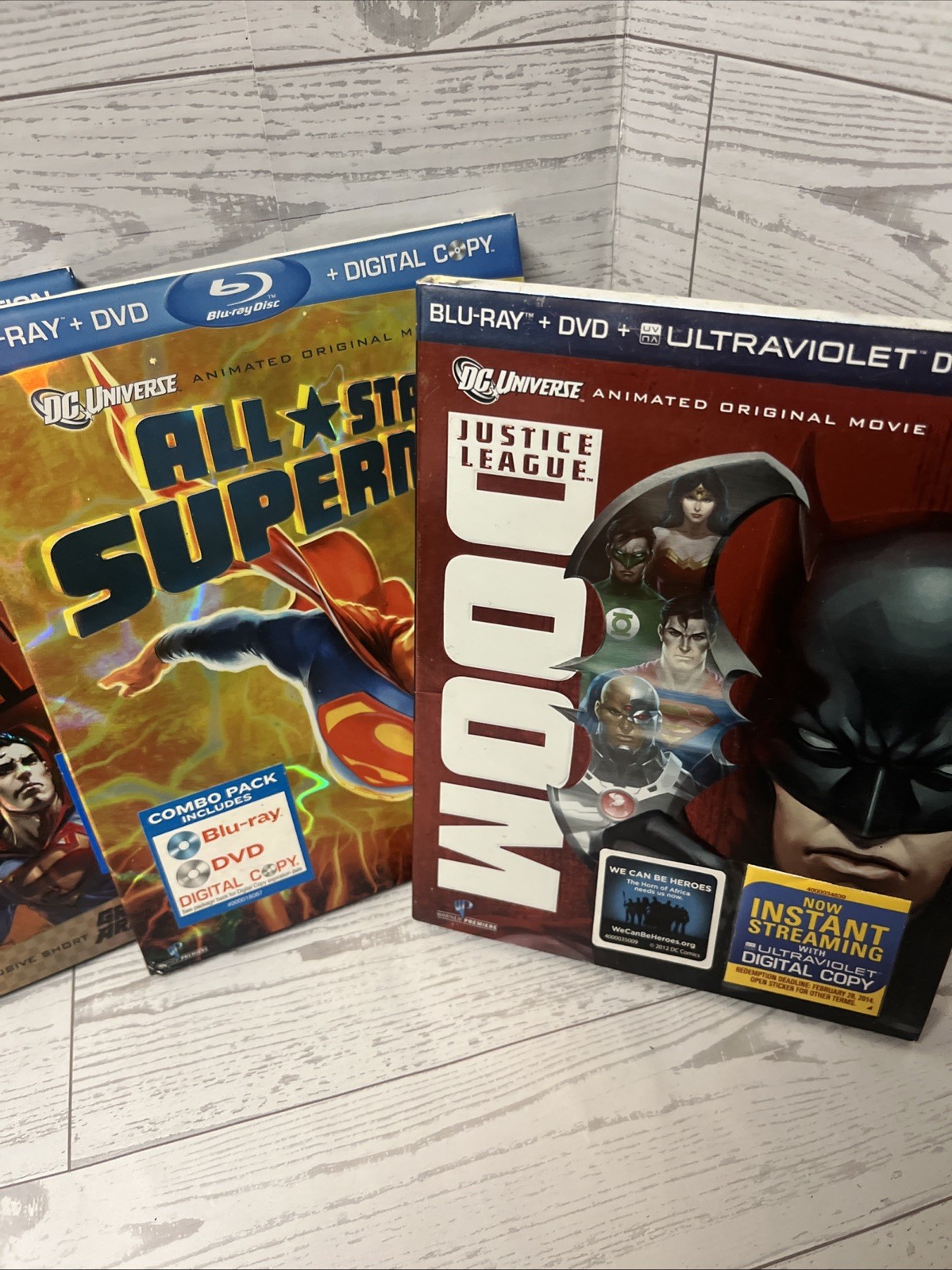 Lot of 5 Warner Bros DC Universe Justice League Blu-Ray Movies Batman Superman
