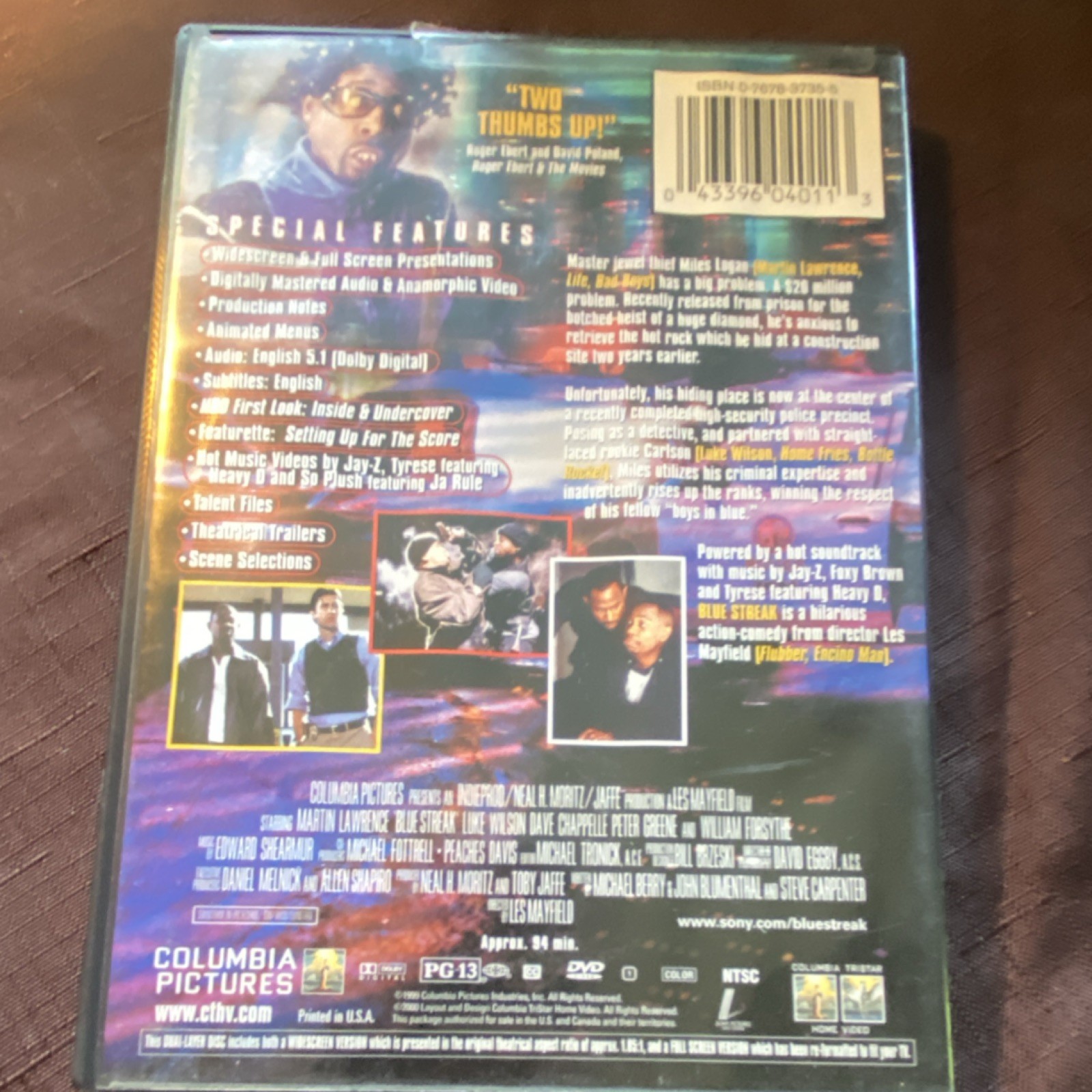 Columbia Pictures Blue Streak DVD PG-13 94 Min Tall Case