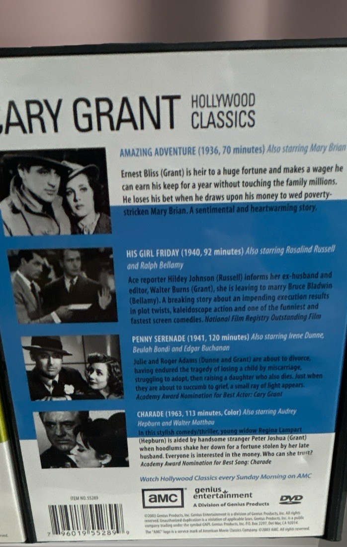 AMC Hollywood Classics 3 DVD Lot Cary Grant Gary Cooper James Cagney Films