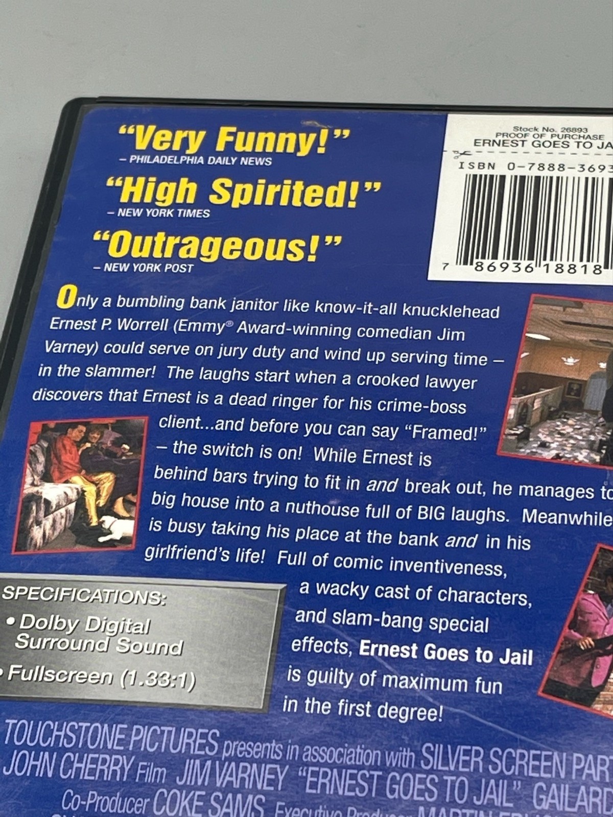 DVD Ernest Goes to Jail PG 13 81 minutes English touchstone READ