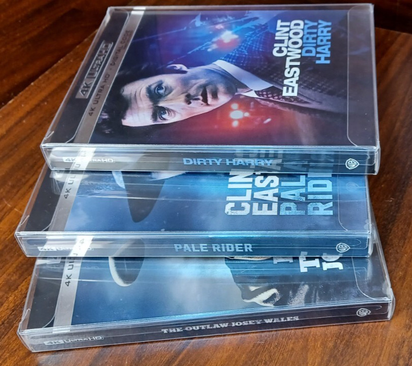 Dirty Harry / Pale Rider/ Outlaw Josey (4K)-SLIPCOVERS w/PROTECTIVE SLEEVES-NEW!