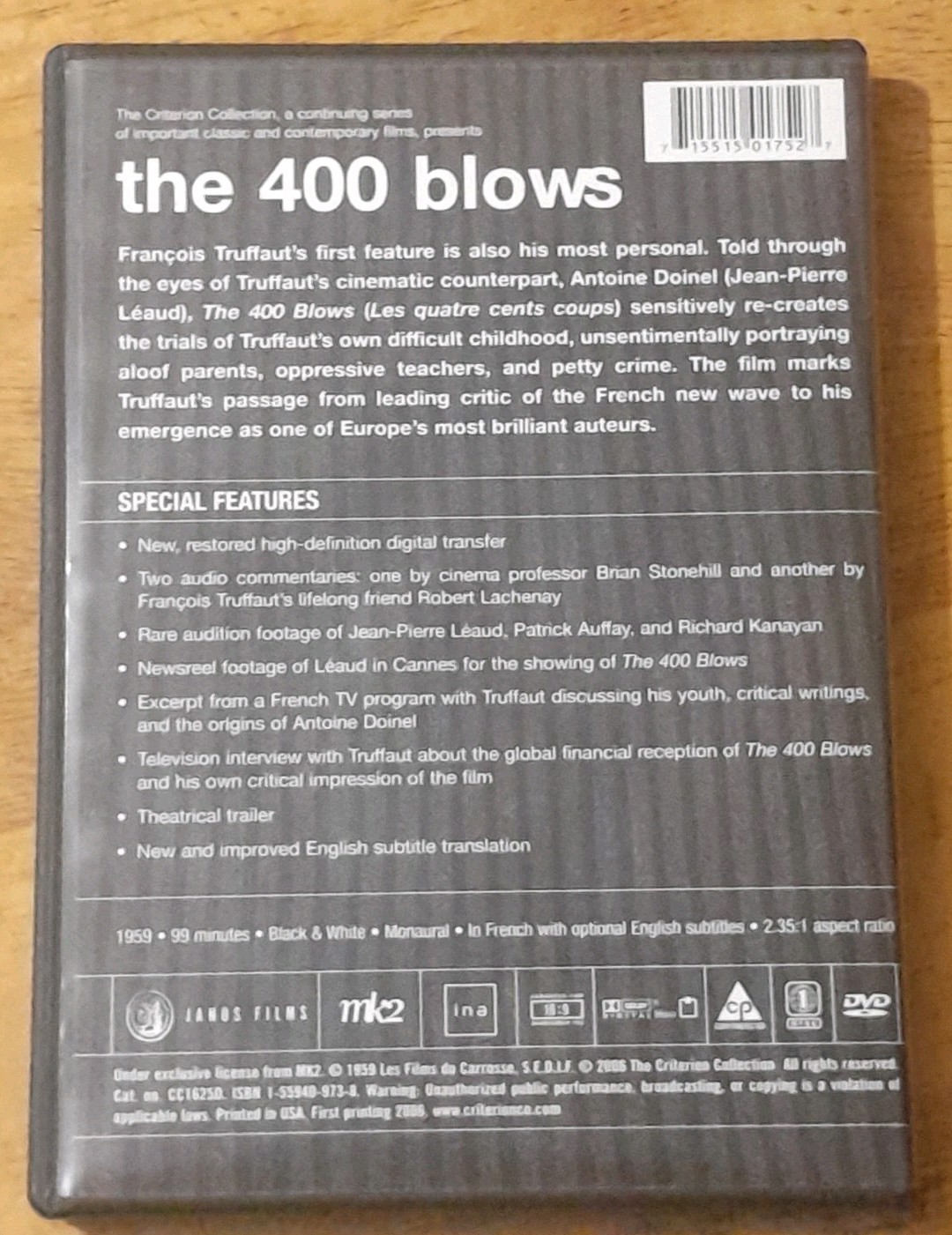 THE 400 BLOWS The Criterion Collection (DVD, 2006) – Jean-Pierre Leaud, NTSC, R1