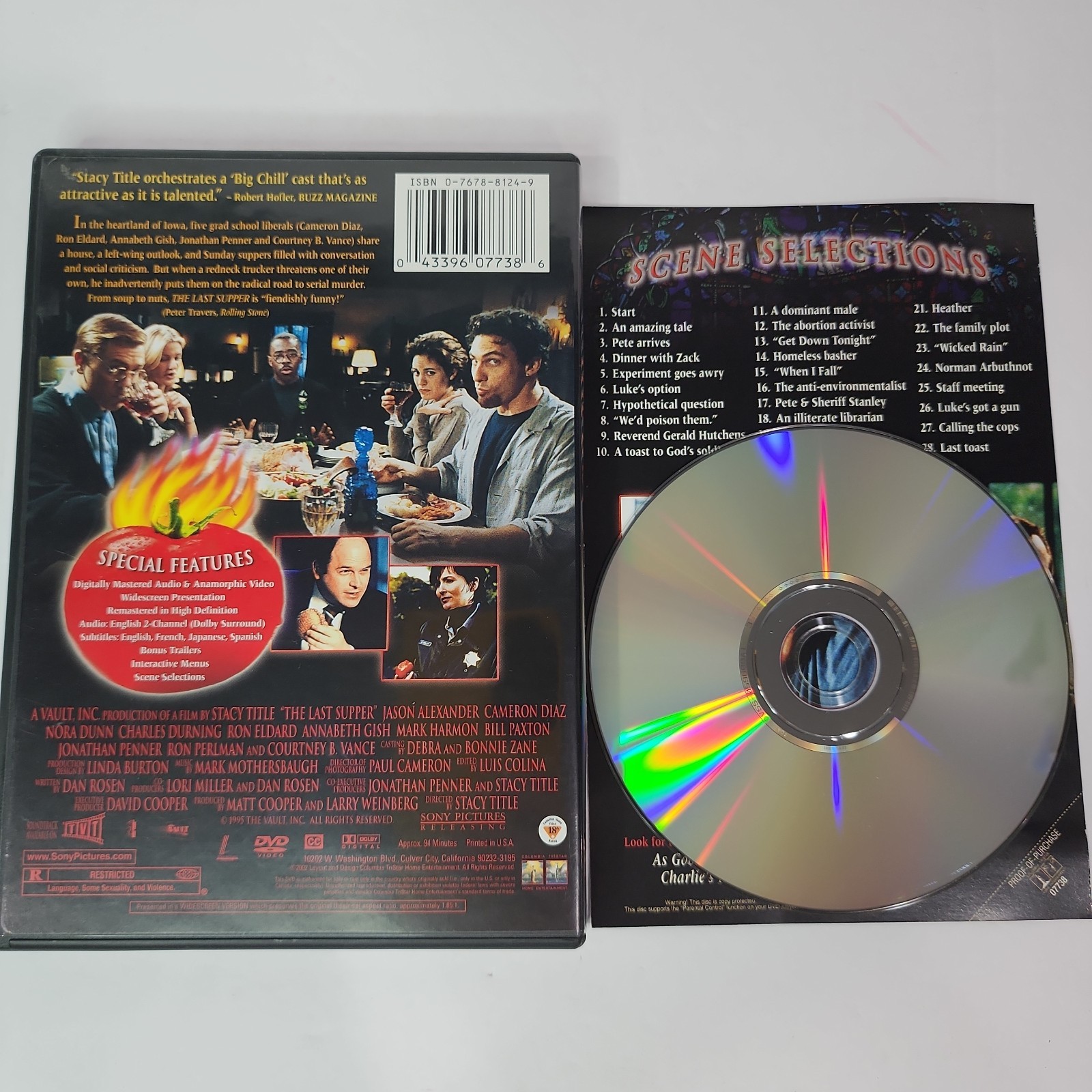 1996 The Last Supper DVD Disc Cameron Diaz Columbia TriStar Sony Pictures