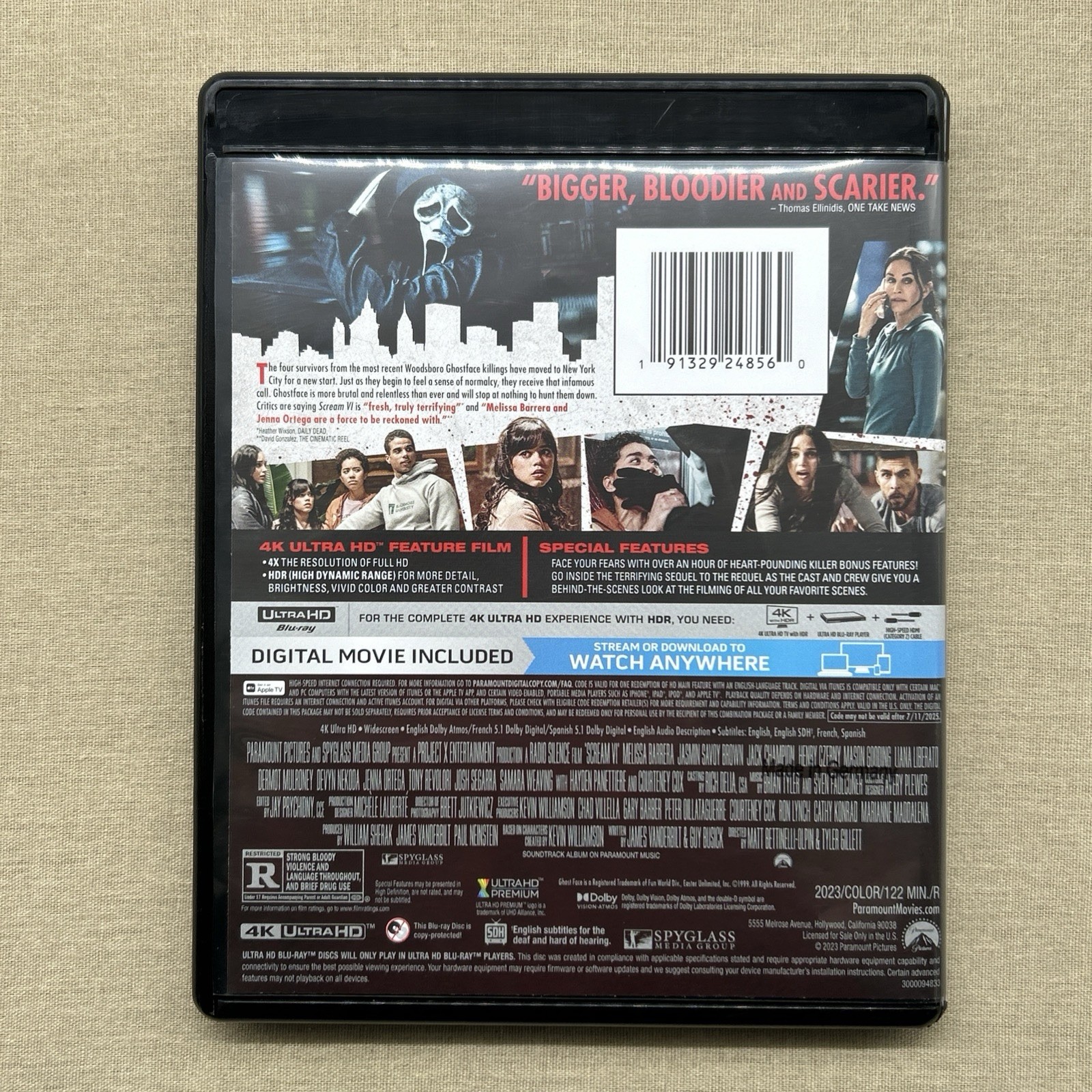 Scream VI (6) (4K UHD 2023) Sequel Slasher Horror Melissa Barrera Jenna Ortega +