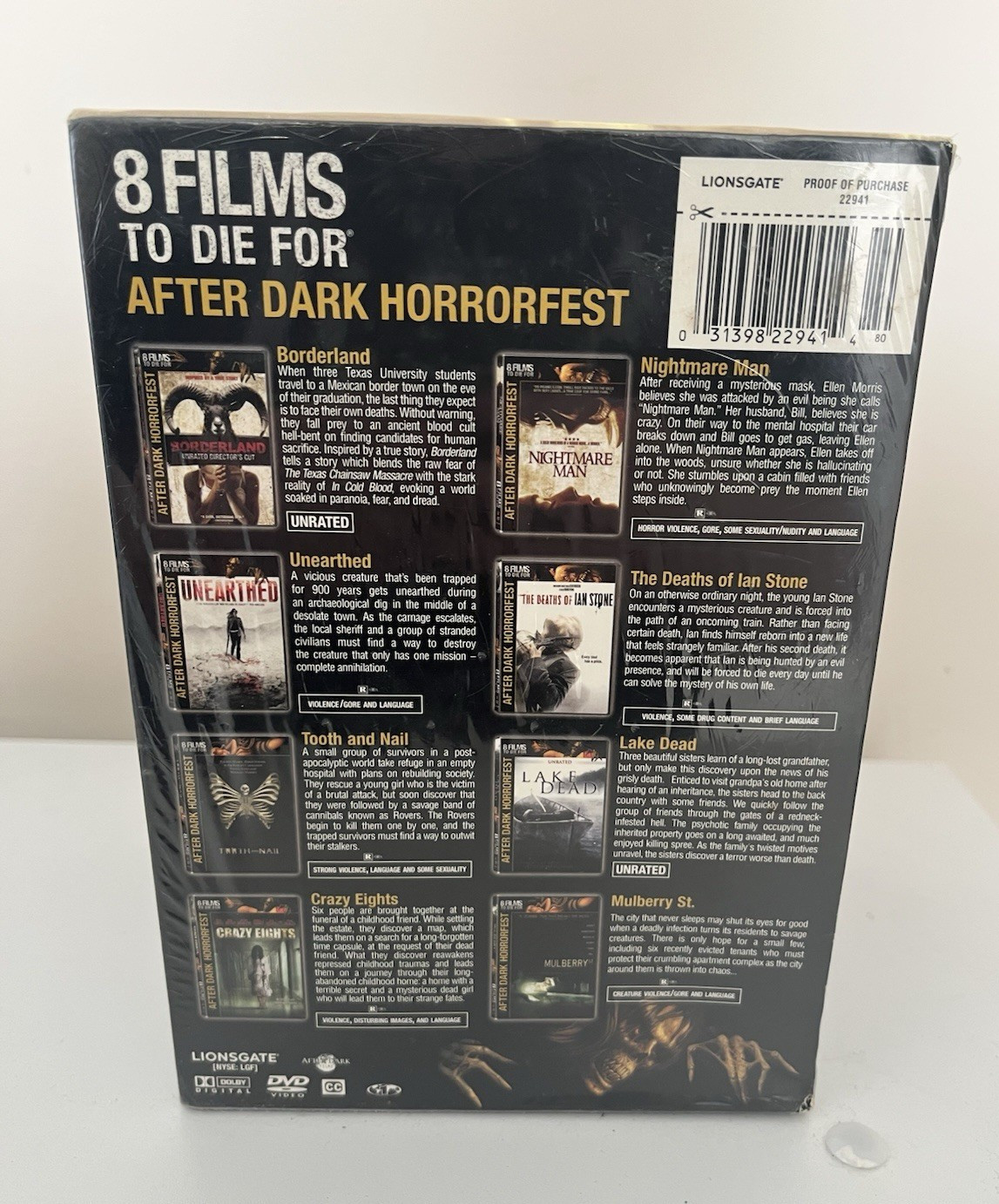 8 Films To Die For After Dark Horrorfest II 2007 DVD Box Set Plastic Sealed
