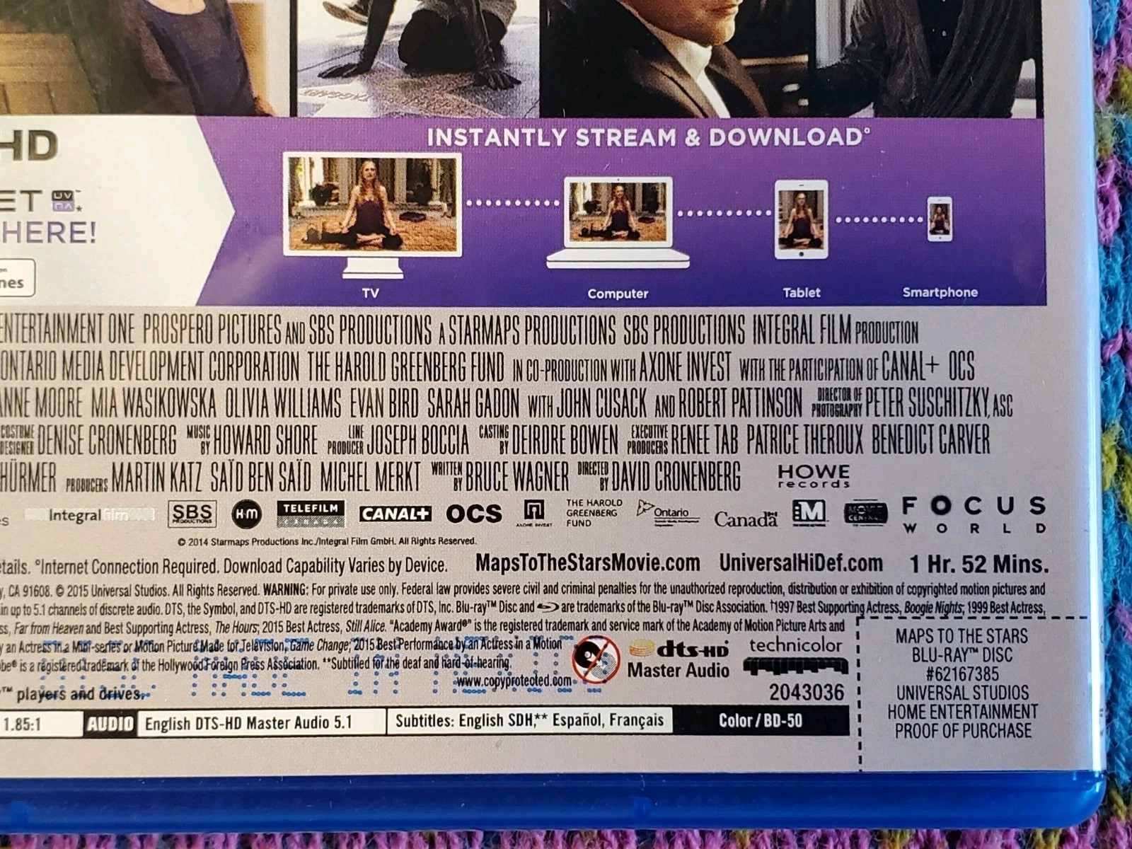 Maps to the Stars (Blu-Ray, 2015) OOP David Cronenberg Film Robert Pattinson