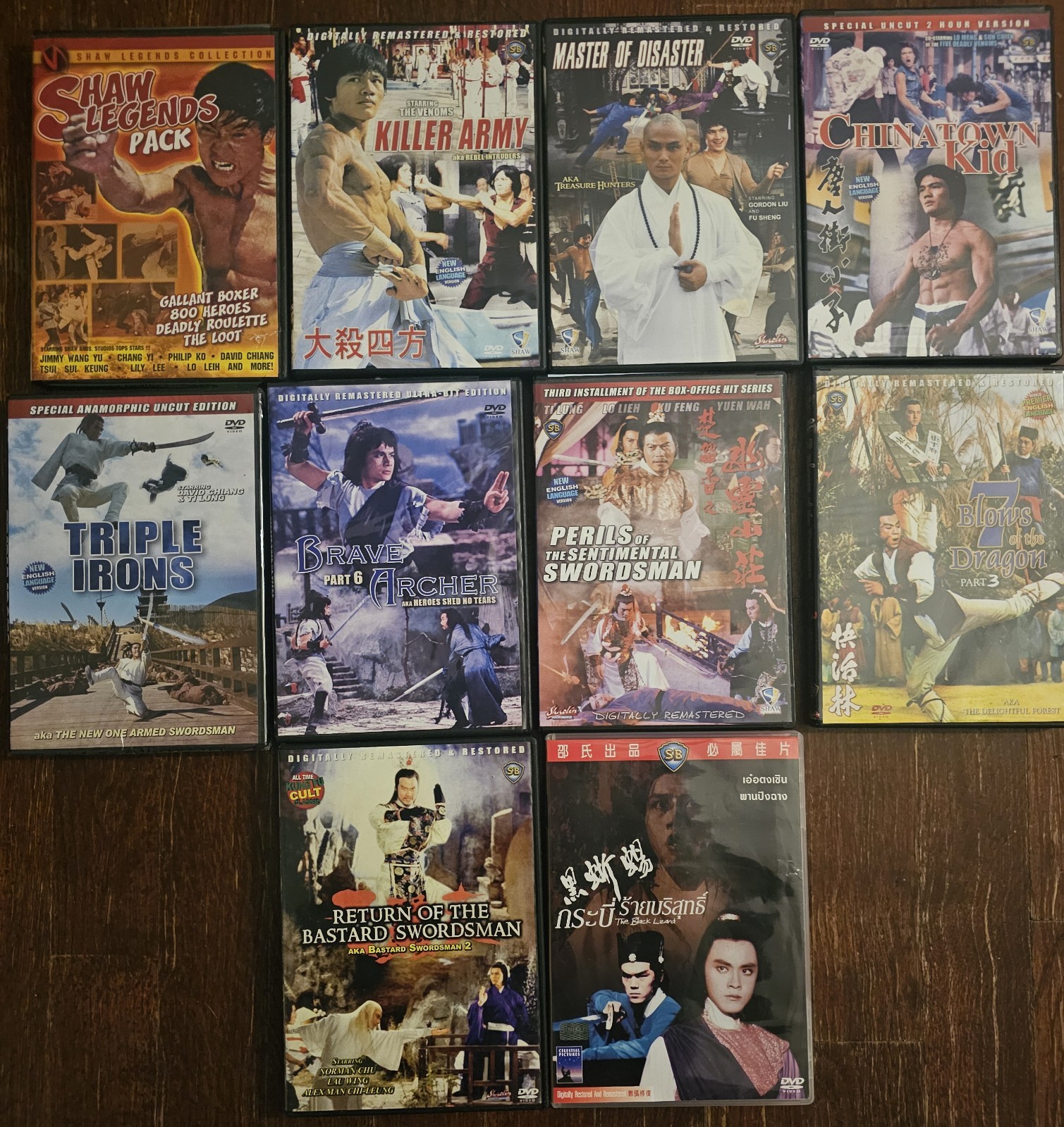10 Shaw Brothers DVDs