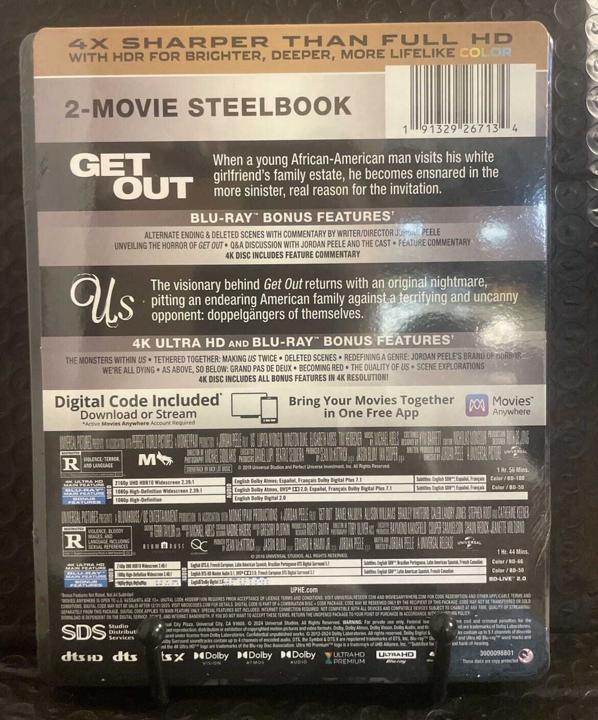 GET OUT / US DOUBLE FEATURE (4K UHD + BLU-RAY + DIGITAL* – STEELBOOK EDITION)