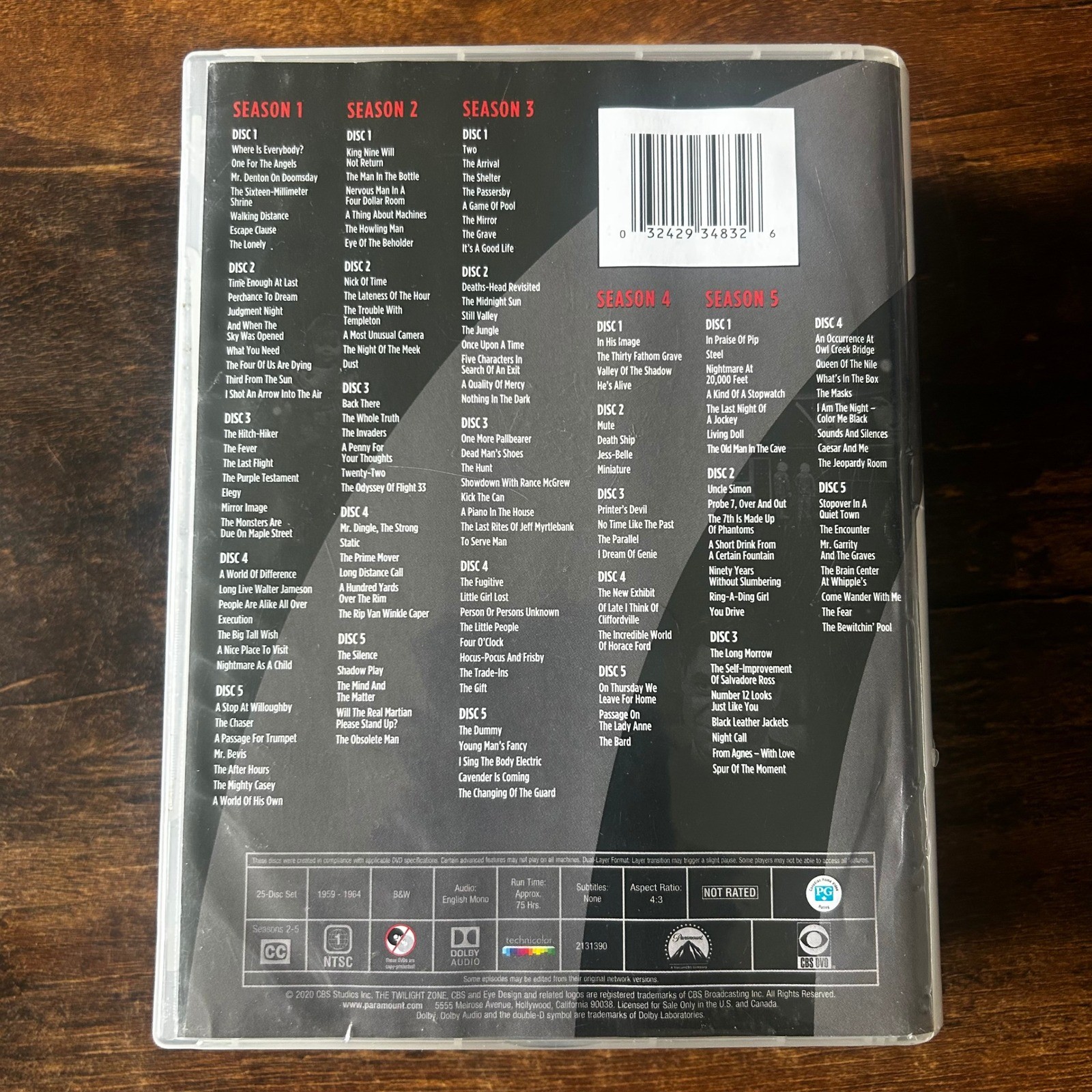 The Twilight Zone The Complete Series DVD 25-Disc Box Set 1959-1964 Rod Serling