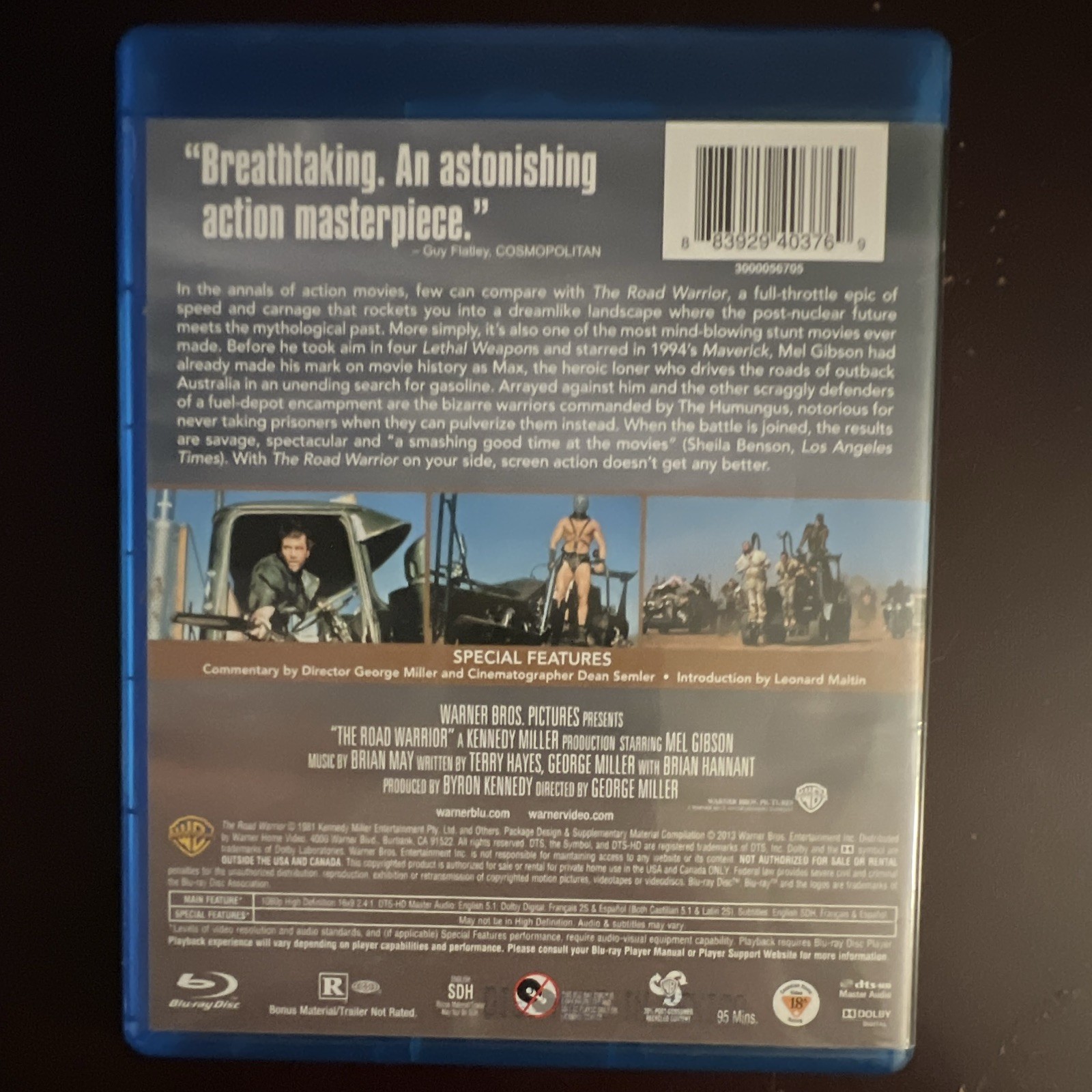 The Road Warrior Blu-ray Disc w/ Blu-ray Case Mel Gibson George Miller