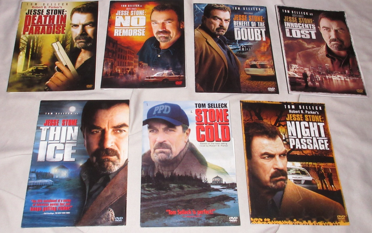 LOT of (7) Jesse Stone DVD’s NO CASES Movie Tom Selleck Robert B. Parker Mystery
