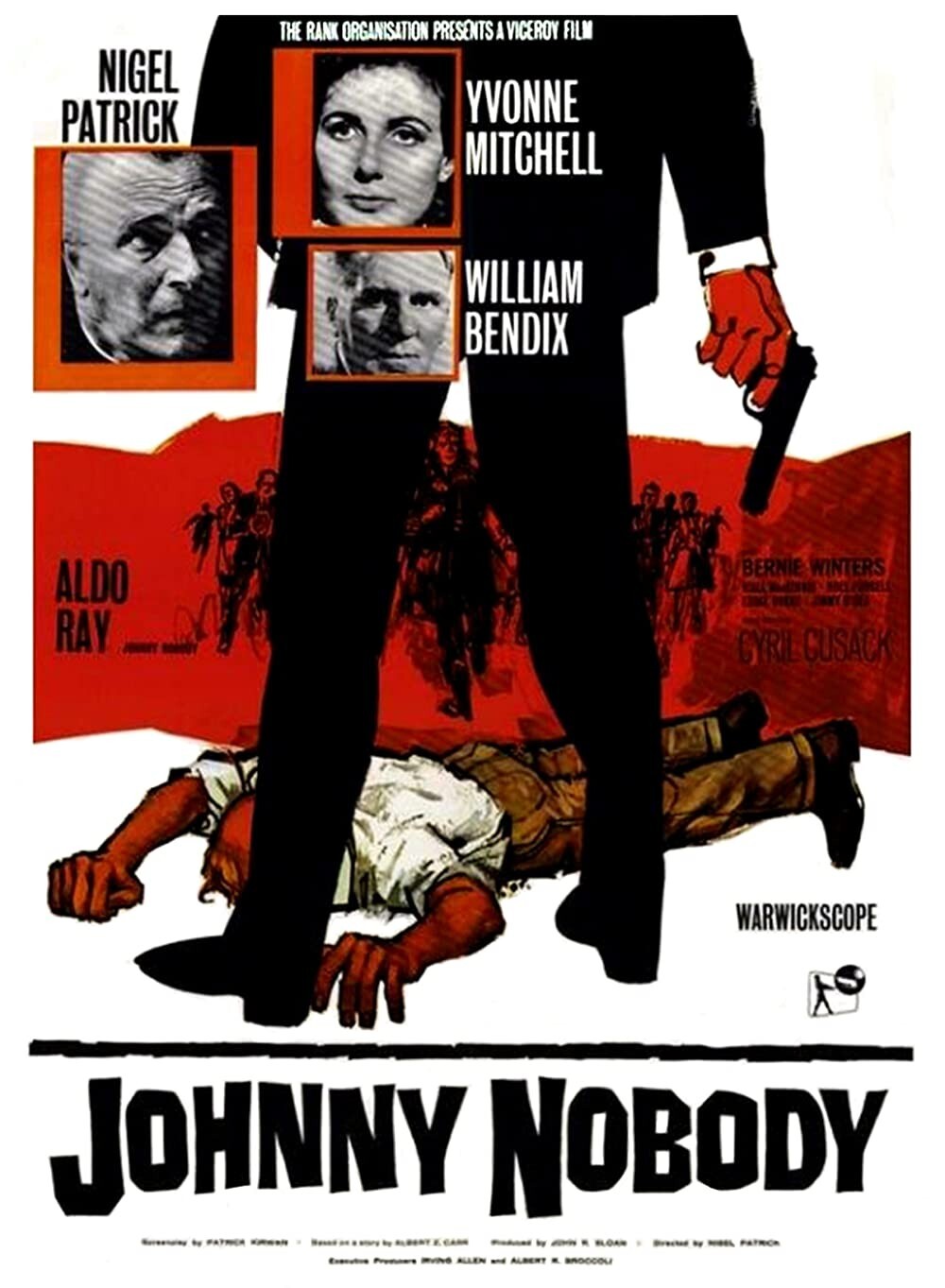 JOHNNY NOBODY 1961 RARE BRITISH CRIME DRAMA ALDO RAY AND WILLIAM BENDIX STAR