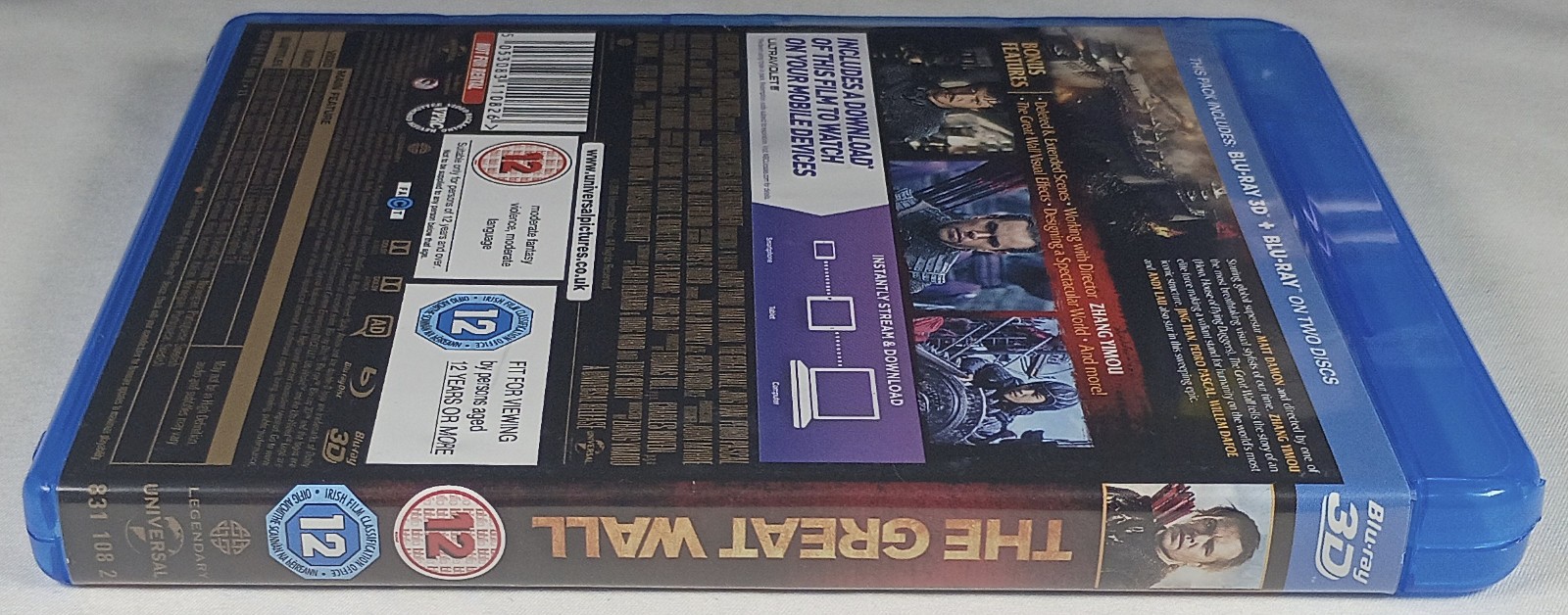 THE GREAT WALL Used (Damaged Case) 3D + 2D Blu-ray Region-Free 2016 Matt Damon