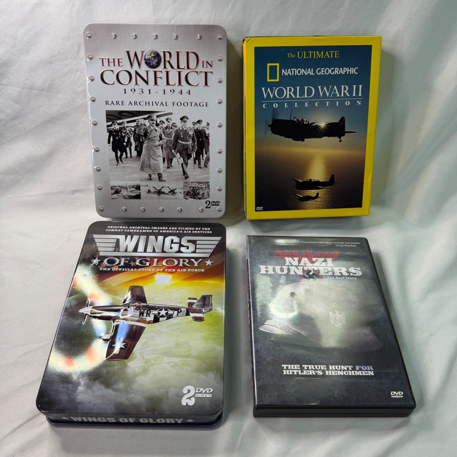 WWII Documentary DVD Lot National Geographic World in Conflict Wings of Glory