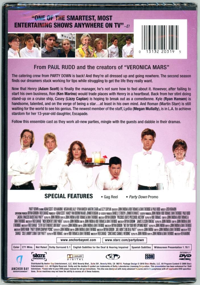 DVD Party Down Season Two TV Comedy Series 2010 Starz/Anchor Bay