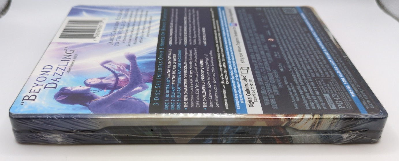AVATAR THE WAY OF WATER 4K UHD + BLU-RAY + DIGITAL. LIMITED EDITION STEELBOOK