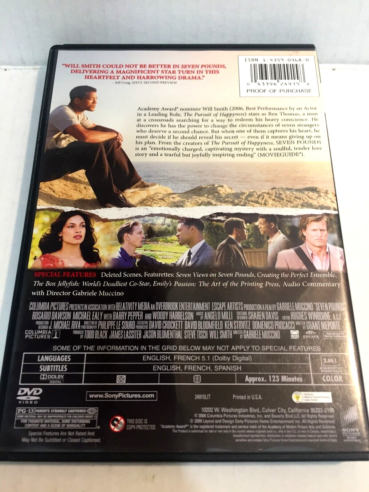 Seven Pounds Will Smith DVD Ships Same Day With Tracking VERY GOOD