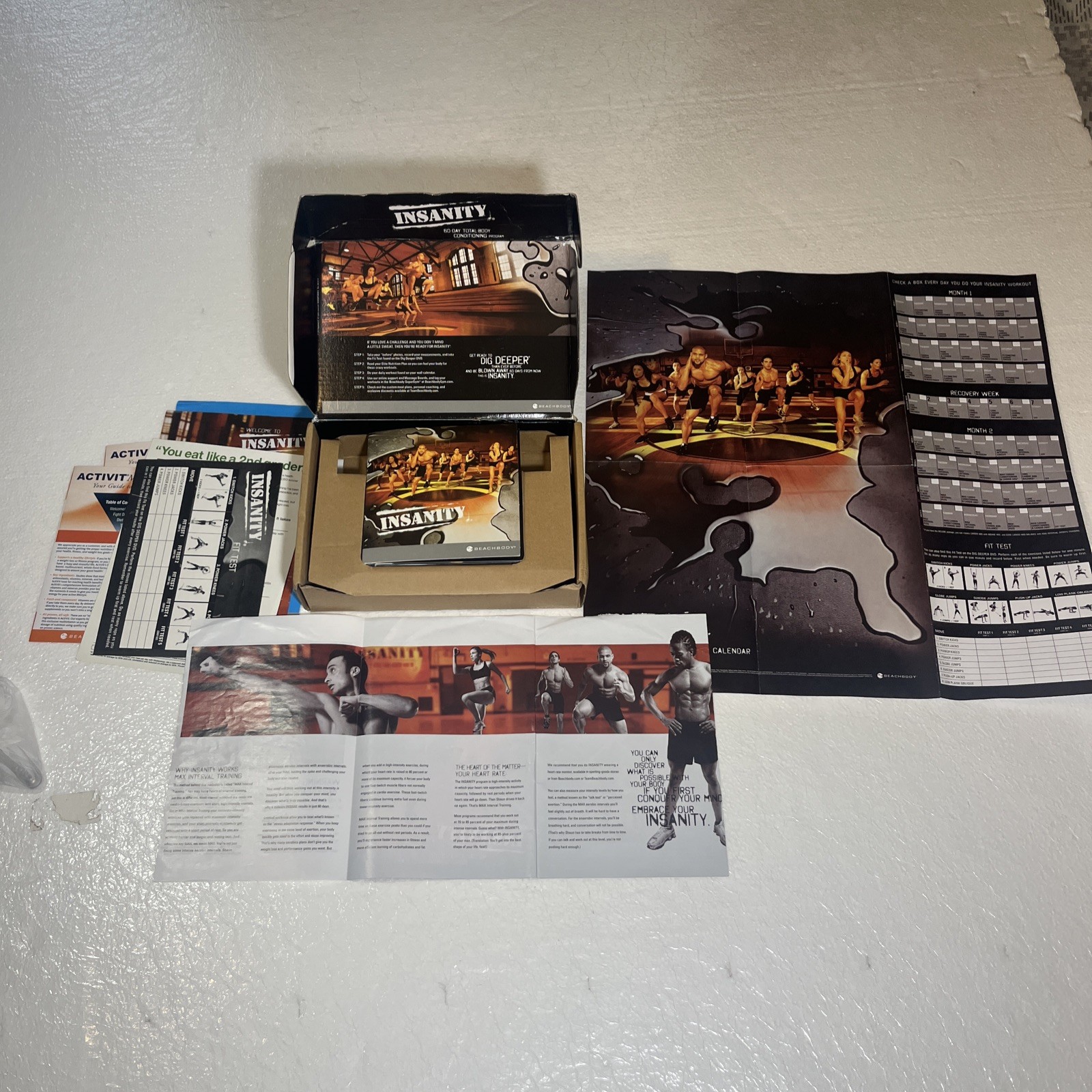 Beachbody INSANITY Complete 12 DVD Set 60-Day With Paper Work Missing One Dvd