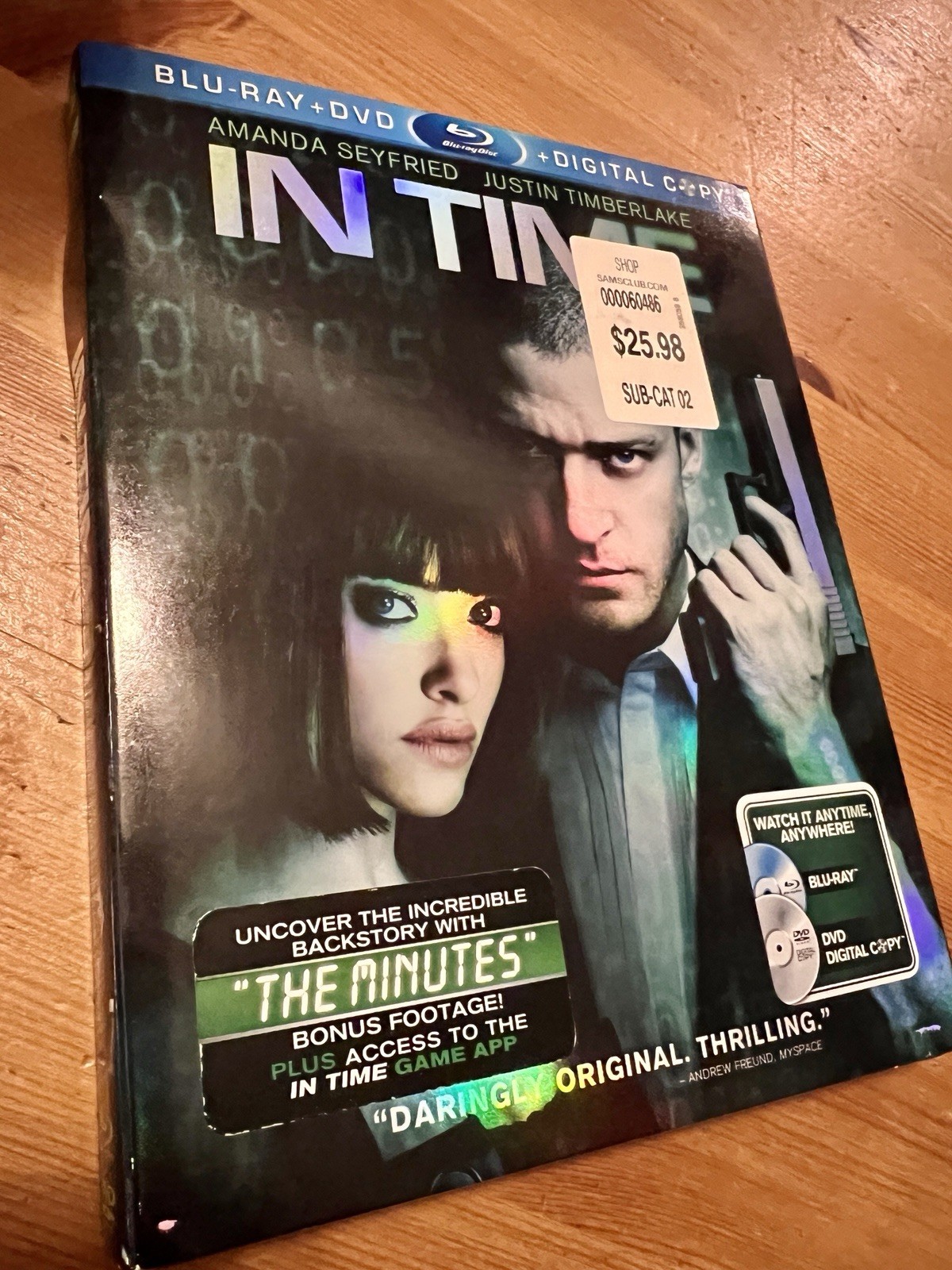 In Time BLU-RAY + DVD + Digital Copy Justin Timberlake Amanda Seyfried SCI-FI