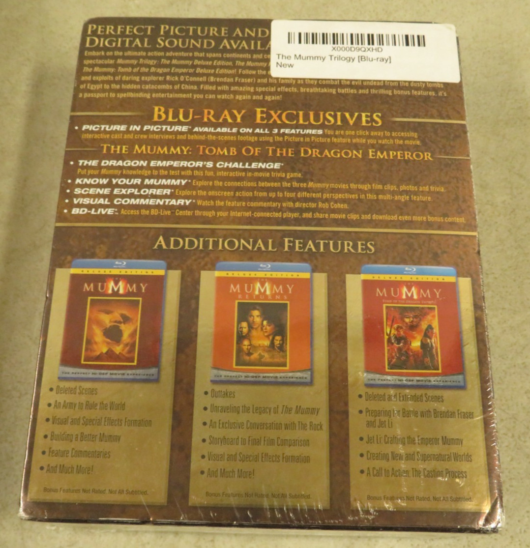Sealed The Mummy Trilogy 2008 Blu Ray Deluxe Edition Box Set Brendan Fraser
