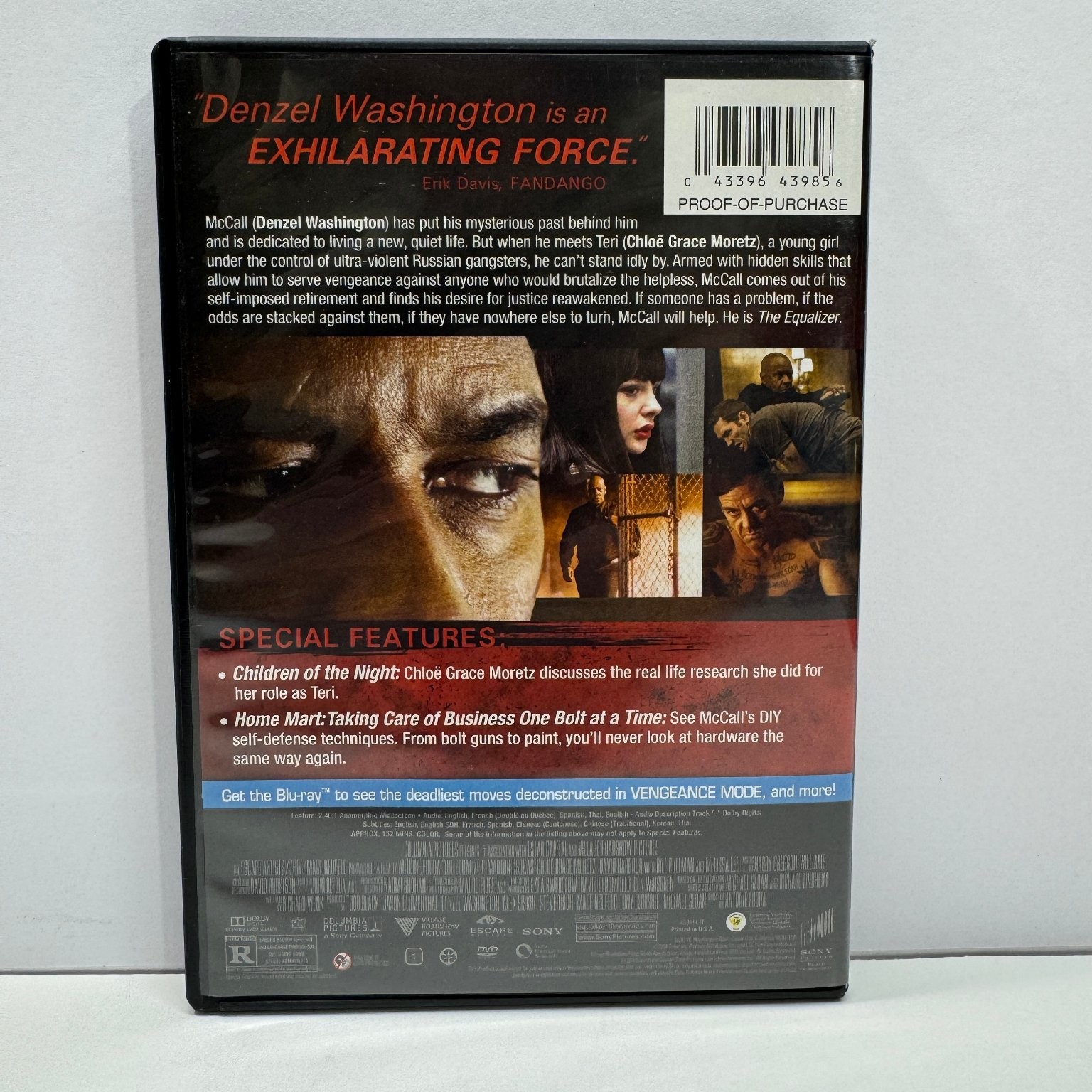 The Equalizer DVD 2014 Denzel Washington Antoine Fuqua Chloe Grace Moretz