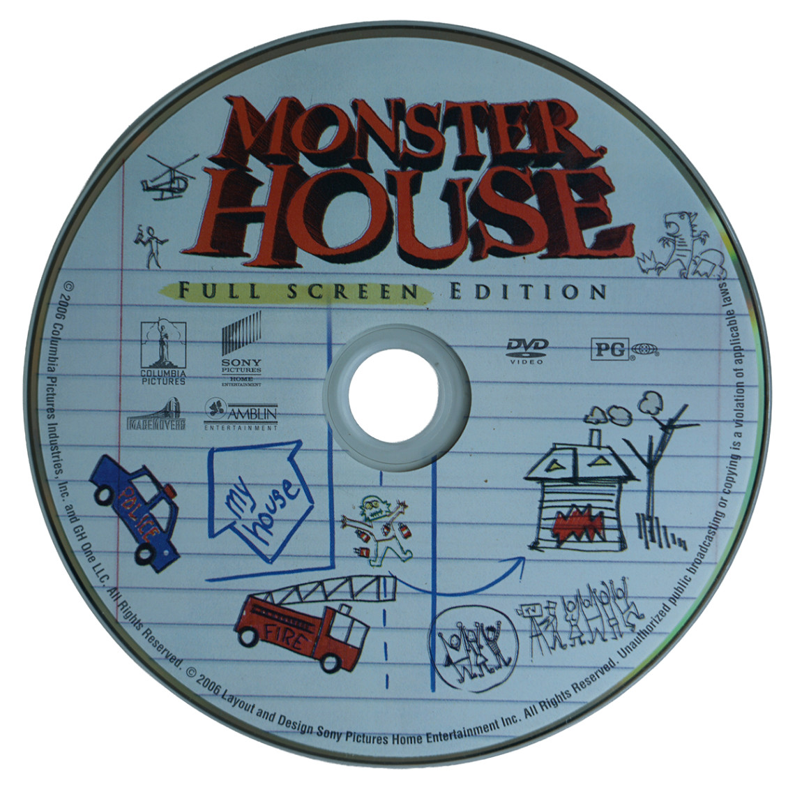 MONSTER HOUSE DVD 2006 FULL SCREEN EDITION Gil Kenan Animated Horror Comedy