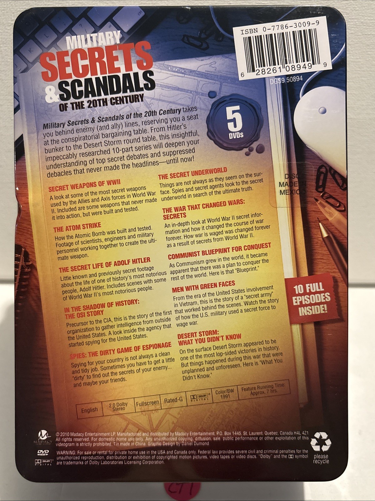 Military Secrets Scandals of the 20th Century (2011, 5-Disc Set, Tin Case) CT1