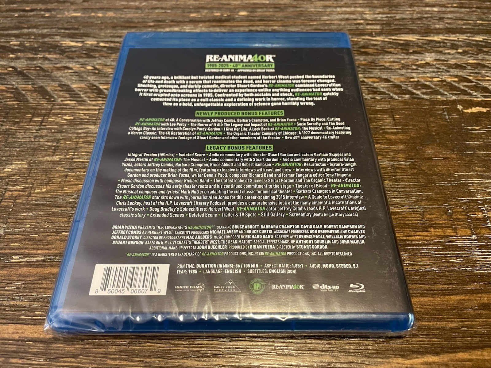 Re-Animator (1985) (40th Anniversary) (Blu-ray, Eagle Rock Pictures, 2025)