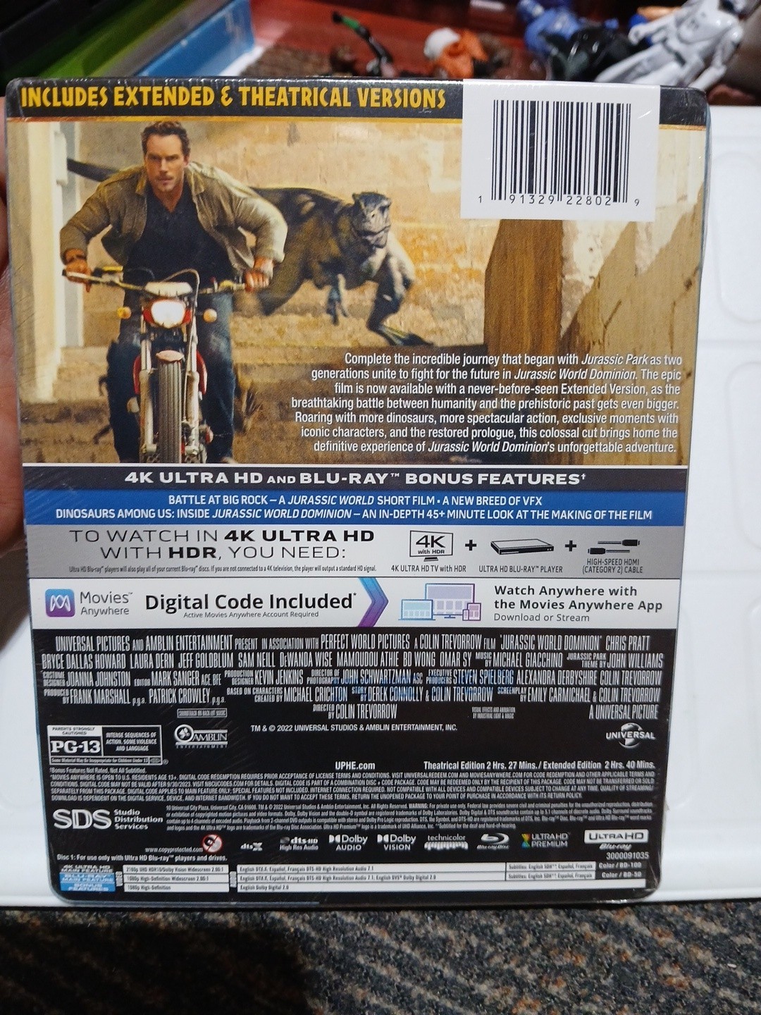 NEW Jurassic World Dominion Limited Edition SteelBook 4K UHD & Blu-ray + Digital