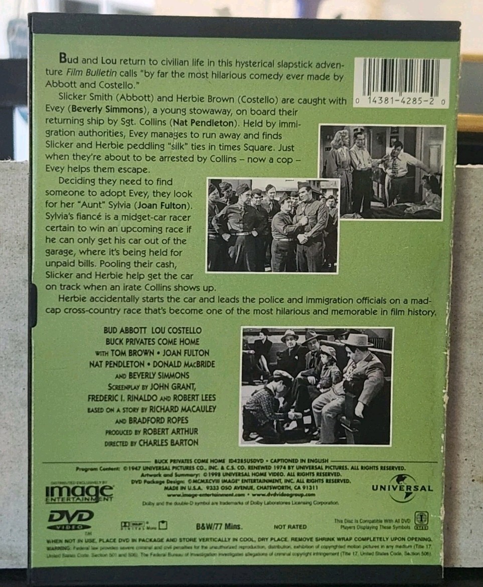 Buck Privates Come Home – Abbott & Costello – DVD