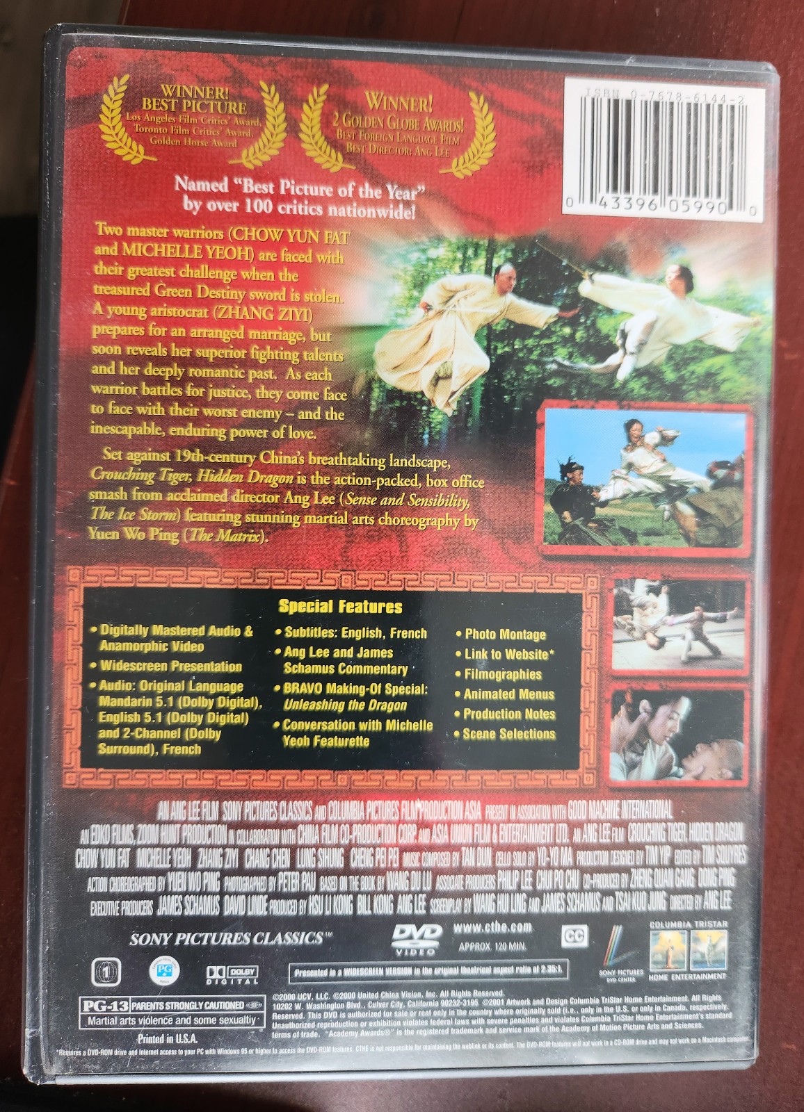 6 Wuxia/Chinese Epic DVDs Hero, Crouching Tiger, Red Cliff 1&2, Warlords, more
