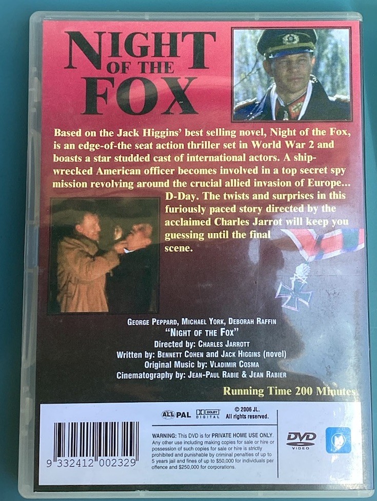 NIGHT OF THE FOX (1989) full 200 minute’s UNCUT VERSION PAL All Region