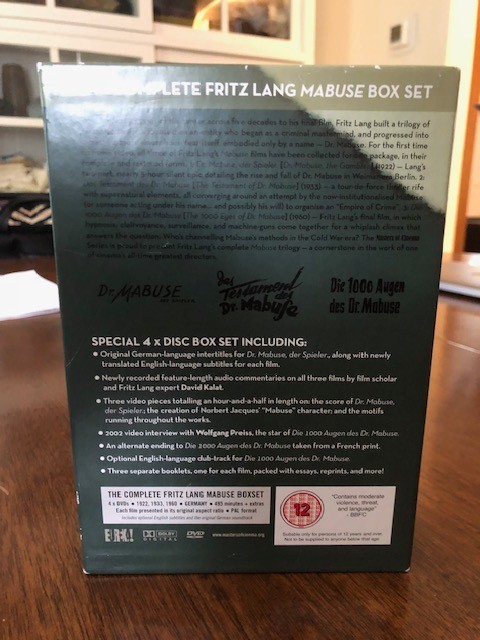 The Complete Fritz Lang Mabuse Eureka Masters Of Cinema 3 DVD Box Set