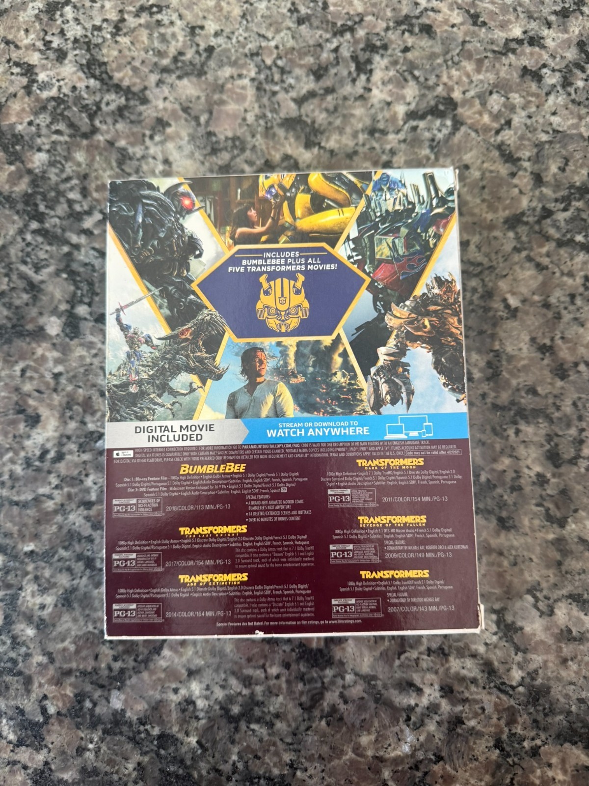 Bumblebee and Transformers 6-Movie Pack (Blu-ray, 2018)