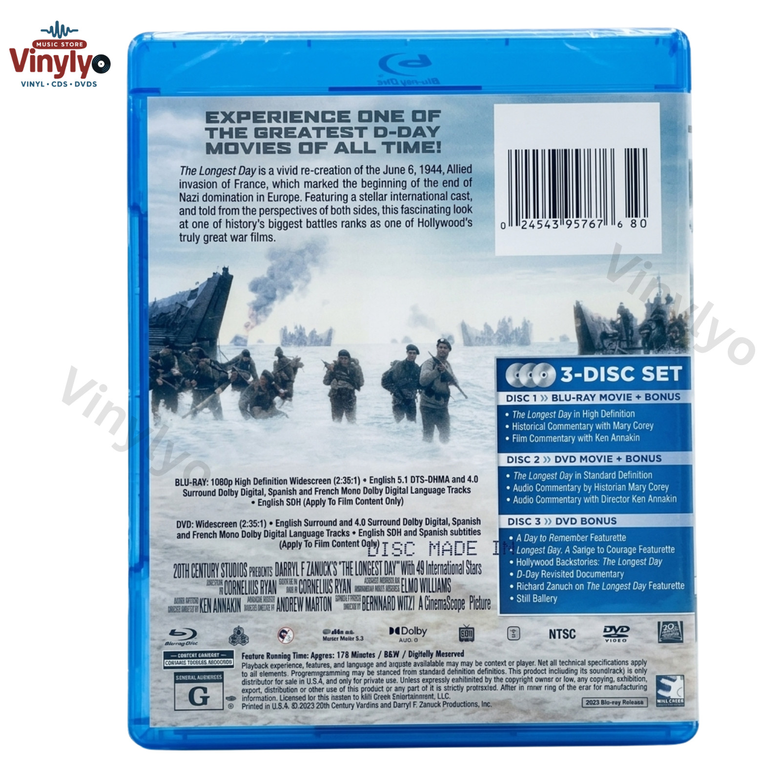 The Longest Day (Blu-ray, 1962) NEW